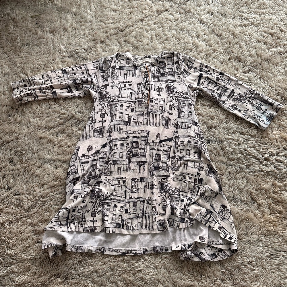 Cool Architectural Kids Dress- Marin + Morgan